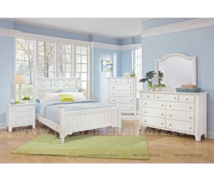 Set Kamar Tidur White Bonie JMS 005 Toko Mebel Online Jepara Mebel Store www.jeparamebelstore.com