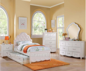 Set Kamar Tidur White Cutie JMS 004 Toko Mebel Online Jepara Mebel Store www.jeparamebelstore.com