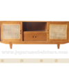 Bufet TV Minimalis Jati Kombinasi Rotan Toko Mebel Online Jepara Mebel Store www.jeparamebelstore.com
