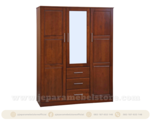 Lemari Pakaian Jati Minimalis 3 Pintu Toko Mebel Online Jepara Mebel Store www,jeparamebelstore.com