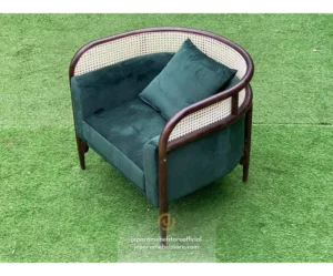 Dark Green Single Sofa Modern Big Hug Arm Jepara Mebel Store jeparamebelstore.com