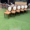 Kursi makan Klasik Jati Teak Brown Kombinasi Rotan Jepara jeparamebelstore.com
