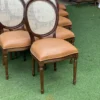 Kursi makan Klasik Jati Teak Brown Kombinasi Rotan Jepara jeparamebelstore.com