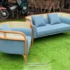 Rustic Natural Sofa Set Minimalist Jati Kombinasi Rotan Modern Big Hug Arm Jepara Mebel Store jeparamebelstore.com