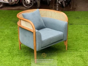 Rustic Natural Sofa Set Minimalist Jati Kombinasi Rotan Jeparamebelstore.com