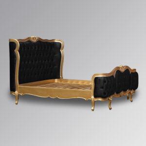 Tempat Tidur Ukir Mewah Archibald Black & Gold Toko Mebel Online Jepara Mebel Store www.jeparamebelstore.com