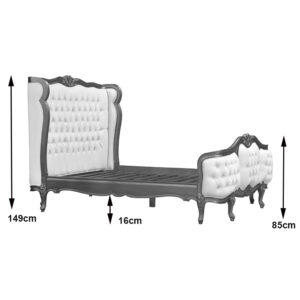 Tempat Tidur Ukir Mewah Archibald Gold & White Toko Mebel Online Jepara Mebel Store www.jeparamebelstore.com