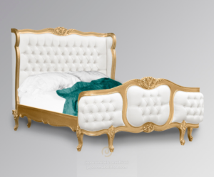 Tempat Tidur Ukir Mewah Archibald Gold & White Jepara Mebel Store www.jeparamebelstore.com