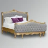 Tempat Tidur Ukir Mewah Camille Grey Velvet & Gold Toko Mebel Online Jepara Mebel Store www.jeparamebelstore.com