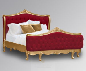 Tempat Tidur Ukir Mewah Camille Red & Gold Jepara Mebel Store www.jeparamebelstore.com