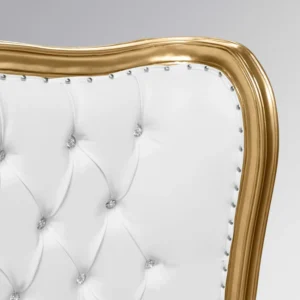 Tempat Tidur Ukir Mewah Camille White & Gold Toko Mebel Online Jepara Mebel Store www.jeparamebelstore.com