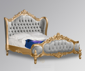 Tempat Tidur Ukir Mewah Cassandra Grey & Gold Jepara Mebel Store www.jeparamebelstore.com